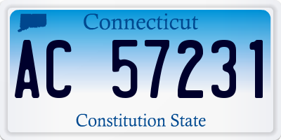 CT license plate AC57231