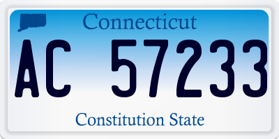 CT license plate AC57233