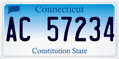 CT license plate AC57234