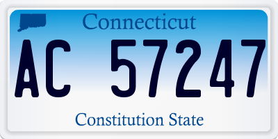 CT license plate AC57247