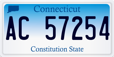 CT license plate AC57254