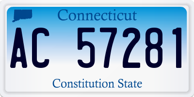 CT license plate AC57281