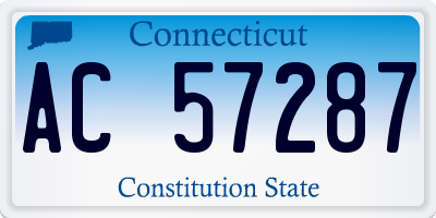 CT license plate AC57287
