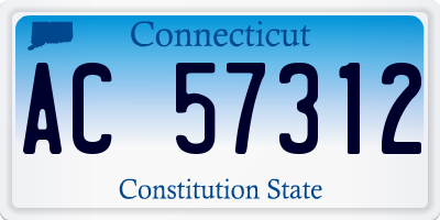 CT license plate AC57312