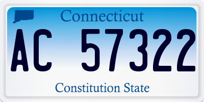 CT license plate AC57322