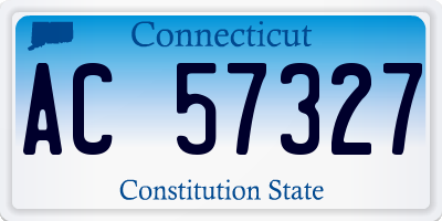 CT license plate AC57327