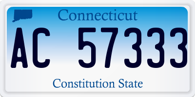 CT license plate AC57333