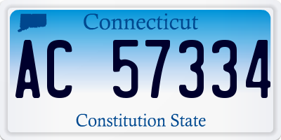 CT license plate AC57334
