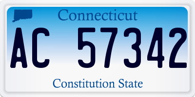 CT license plate AC57342