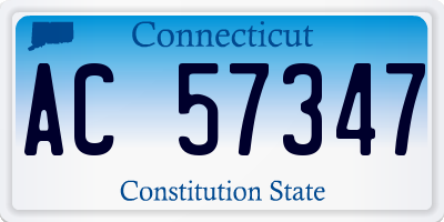 CT license plate AC57347