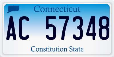 CT license plate AC57348