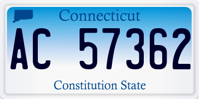 CT license plate AC57362