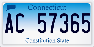 CT license plate AC57365