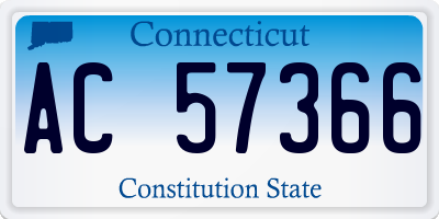 CT license plate AC57366