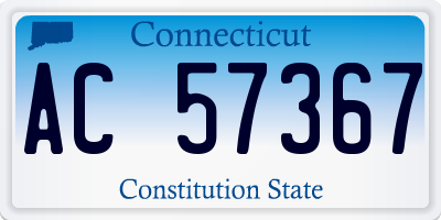 CT license plate AC57367