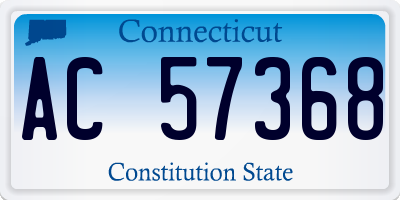 CT license plate AC57368