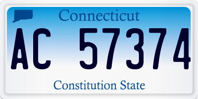 CT license plate AC57374