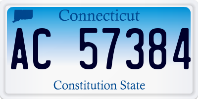 CT license plate AC57384