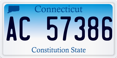 CT license plate AC57386