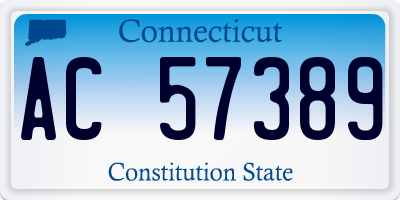 CT license plate AC57389