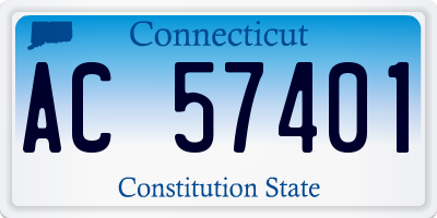 CT license plate AC57401