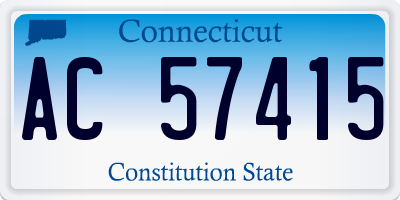 CT license plate AC57415