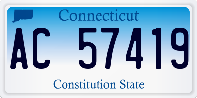 CT license plate AC57419