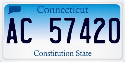 CT license plate AC57420