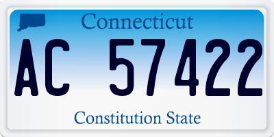 CT license plate AC57422