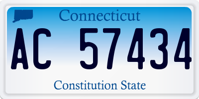 CT license plate AC57434