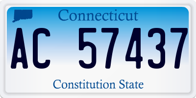 CT license plate AC57437