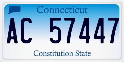 CT license plate AC57447