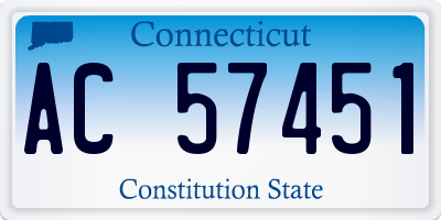 CT license plate AC57451