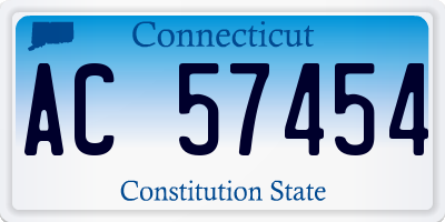 CT license plate AC57454