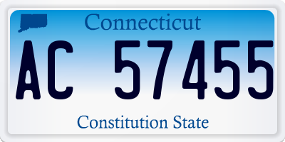CT license plate AC57455