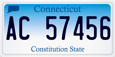 CT license plate AC57456