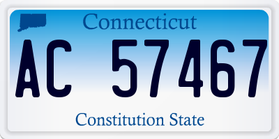 CT license plate AC57467