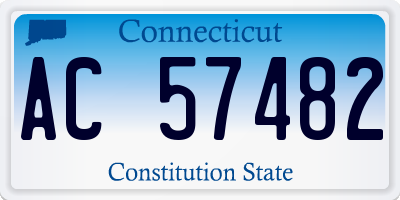 CT license plate AC57482