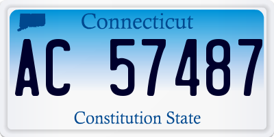 CT license plate AC57487