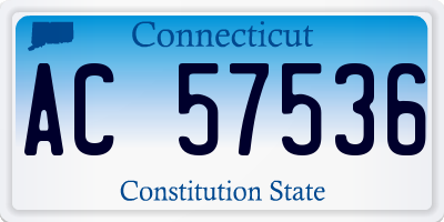 CT license plate AC57536