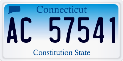 CT license plate AC57541