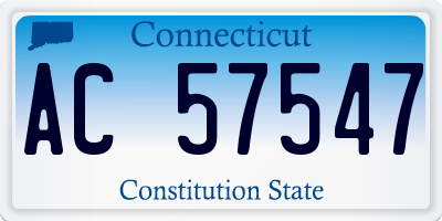 CT license plate AC57547