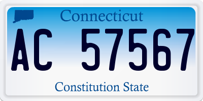 CT license plate AC57567