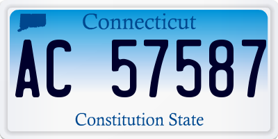 CT license plate AC57587