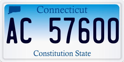 CT license plate AC57600