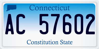 CT license plate AC57602