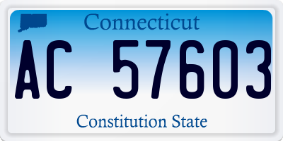 CT license plate AC57603