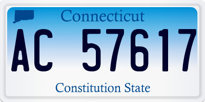 CT license plate AC57617