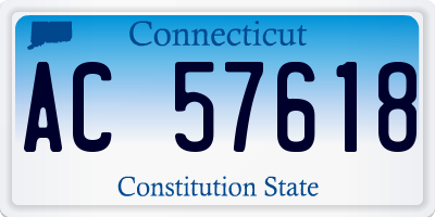 CT license plate AC57618