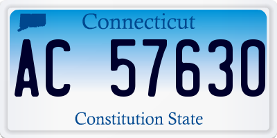 CT license plate AC57630